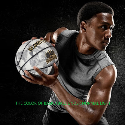Glowing Basketball Adult Youth Men Official Size 5/6/7 Non-slip Outdoor&Indoor Night Use Durable Luminous Basketball Ball Green