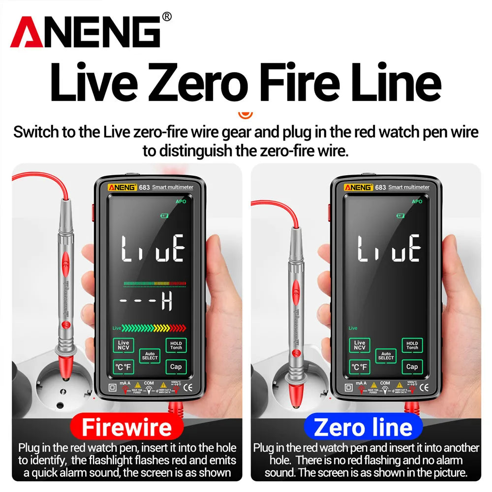 ANENG 683 Inteligentny Multimetr Akumulatorowy Wysokiej Klasy Dotykowy 6000 Zliczeń Multimetro Tester Multitester AC/DC Napięcie Prąd Narzędzie