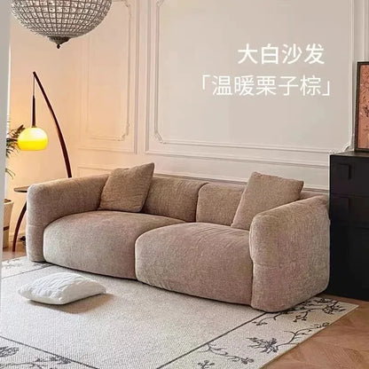 Homestay compressed fabric sofa, small apartment removable and washable large white sofa bed customized multi-function