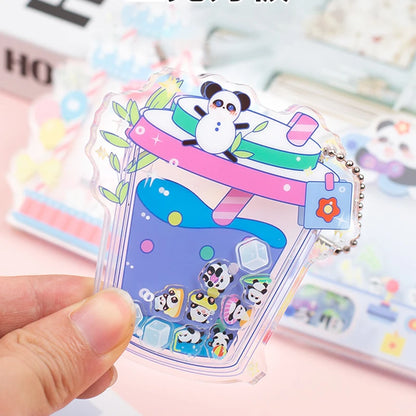 Custom Shaker Keychain Anime Cartoon Logo Acrylic Key Chain Photo Customized Transparent Printing Design Game Keychains for Gift