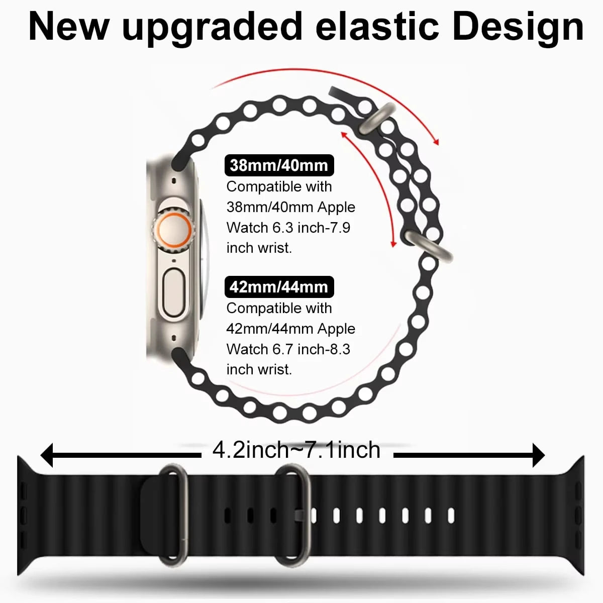 Ocean Strap for apple watch Band 44mm 40mm 45mm 41mm 49mm 46mm silicone correas bracelet iWatch series 7 5 6 3 se 8 Ultra 2 9 10