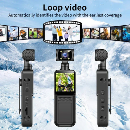 Lenovo 8K HD Handheld Pocket Camera 180 ° Rotating Mini Portable Camera Wearable Night Vision Outdoor Sports Camera 2026 New