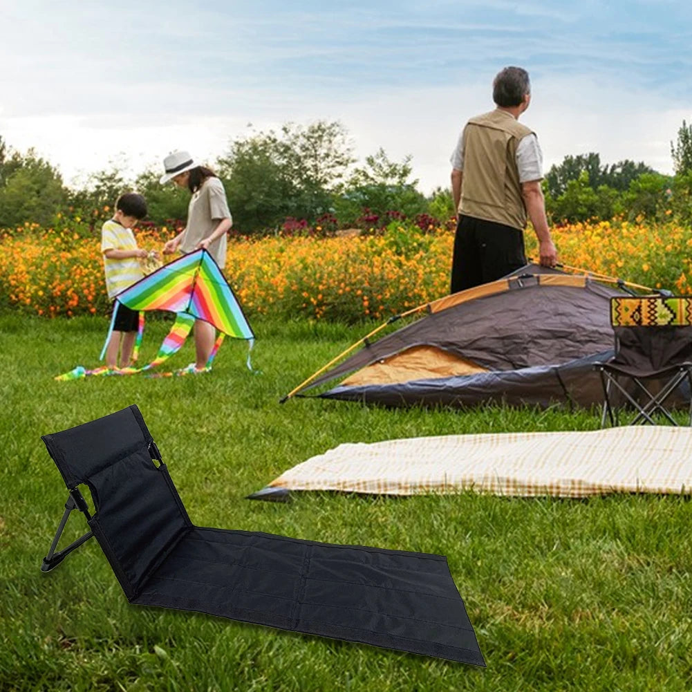 Foldable Stadium Seat Without Legs Lightweight Camping Chair with Backrest Compact Beach Lounger for Stadium Balcony