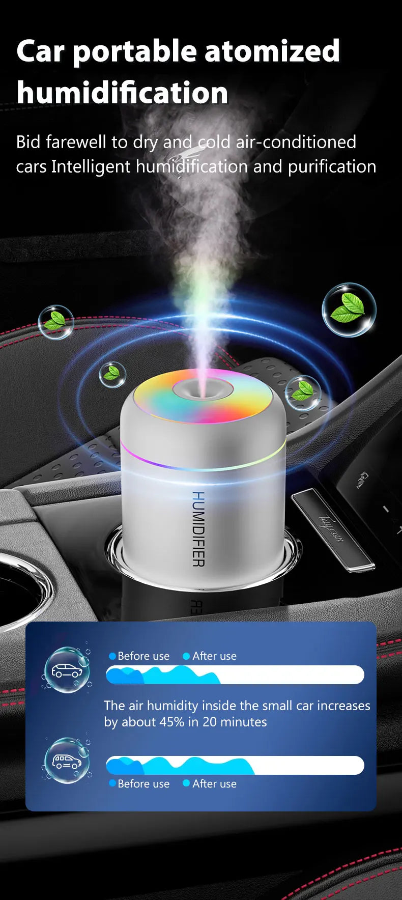 180ML Mini Air Humidifier USB Electric Aroma Diffuser Essential Oil Purifier Aromatherapy Mist Maker Lights For Car Home Bedroom