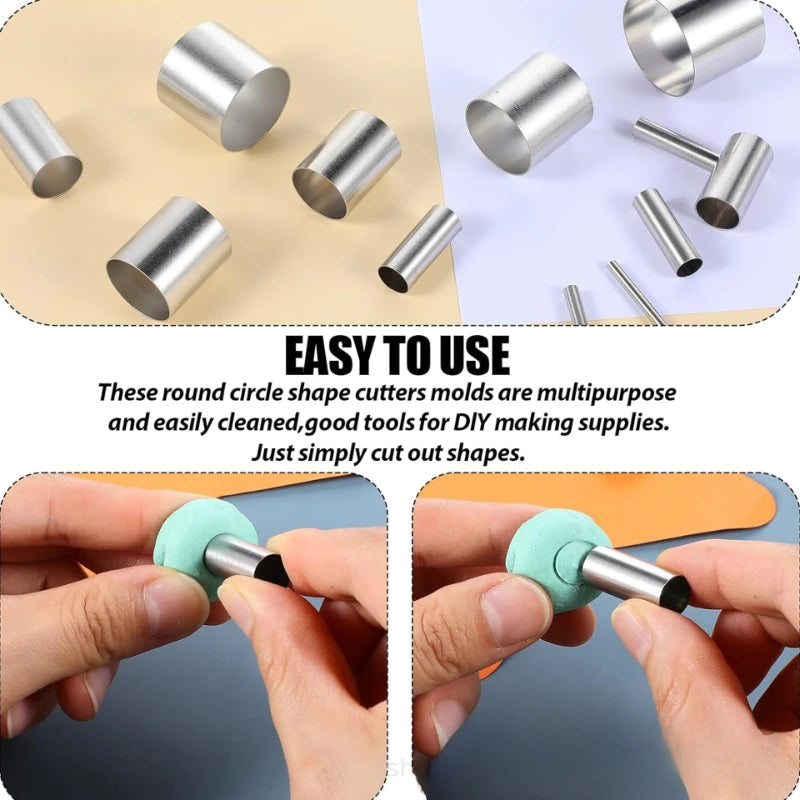 12PCS Hole Hollow Punch Cutter Set, Ceramics Dotting Baking Indentation Mold Tools for Polymer Clay Pottery Handmade Craft