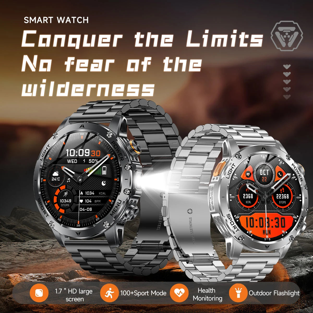 LIGE 2026 New Ultra Military Grade 1000mAh Battery Smart Watch For Men IP68 Waterproof Sports Fitness Bluetooth Call Smartwatch