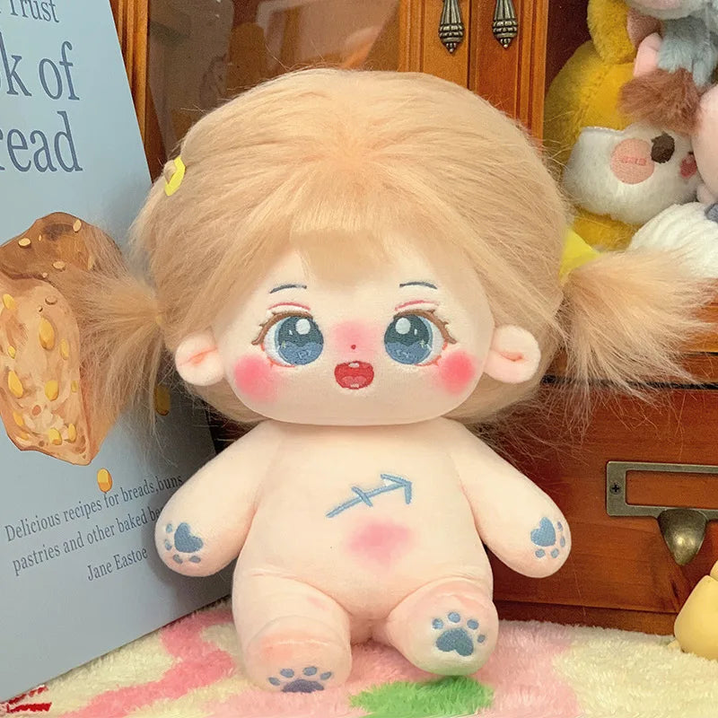 20cm Kawaii Plush Cotton Doll Idol Stuffed Super Star Figure Dolls Twelve Constellations Doll Can Change Clothes Gift
