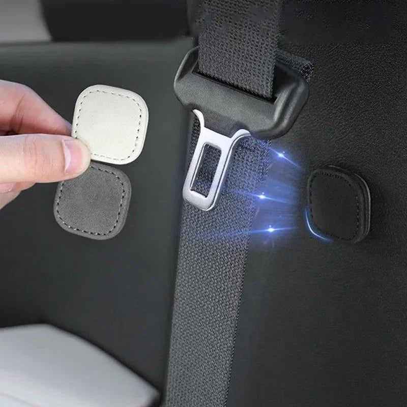 Suede Magnetic Suction Car Seat Belt Fixing Clips Auto Belt Holder Stabilizer Fastener Adjustable Clip Seatbelt Stopper