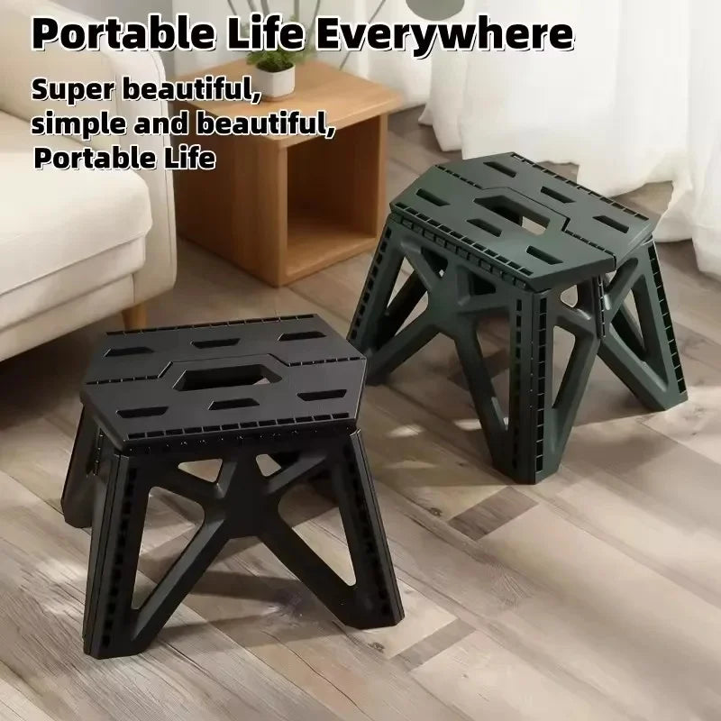 1Pc Portable Folding Camping Stool, Lightweight Foldable Seat for Hiking Beach Fishing Outdoor Use