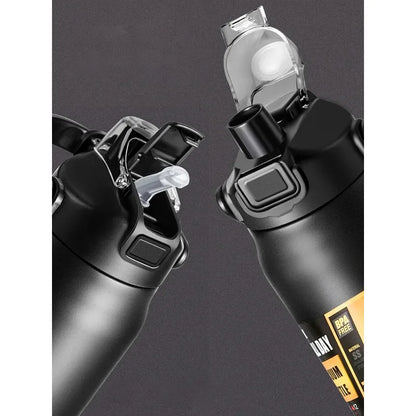 304 Stainless Steel Vacuum Thermos, Portable Outdoor Sports Water Bottle with Straw Cold Hot