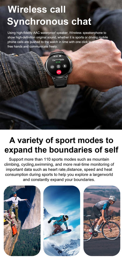 LIGE 1.85-inch AMOLED Smart Watch Men with LED Flashlight IP68 Waterproof Smartwatch 730mAh Bluetooth Call Smartwatches For Men