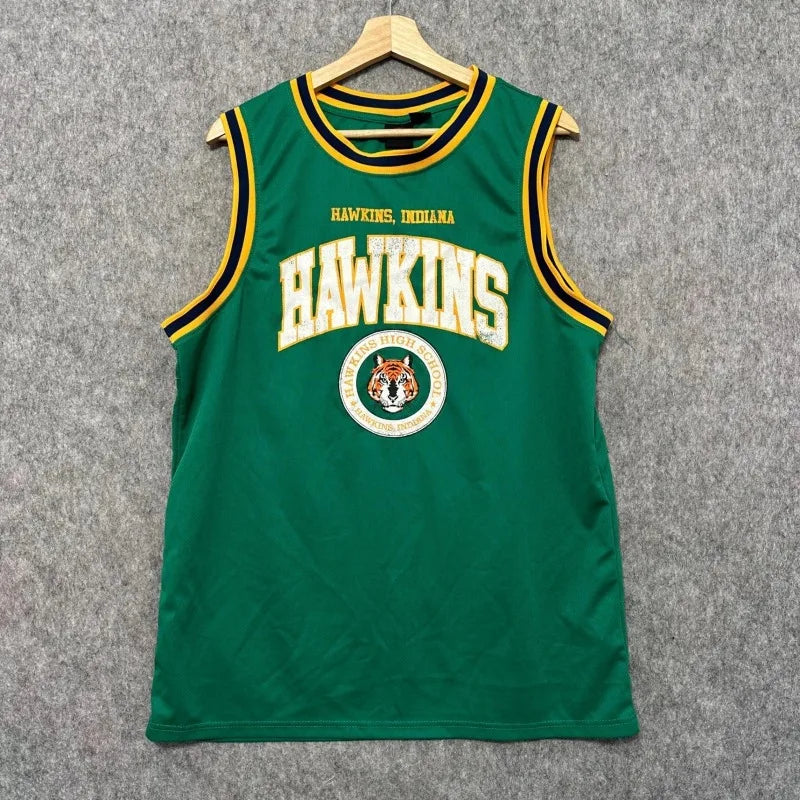 Hawkins Indiana High School Basketball Shirt Men's Tiger Fashion Tank Top