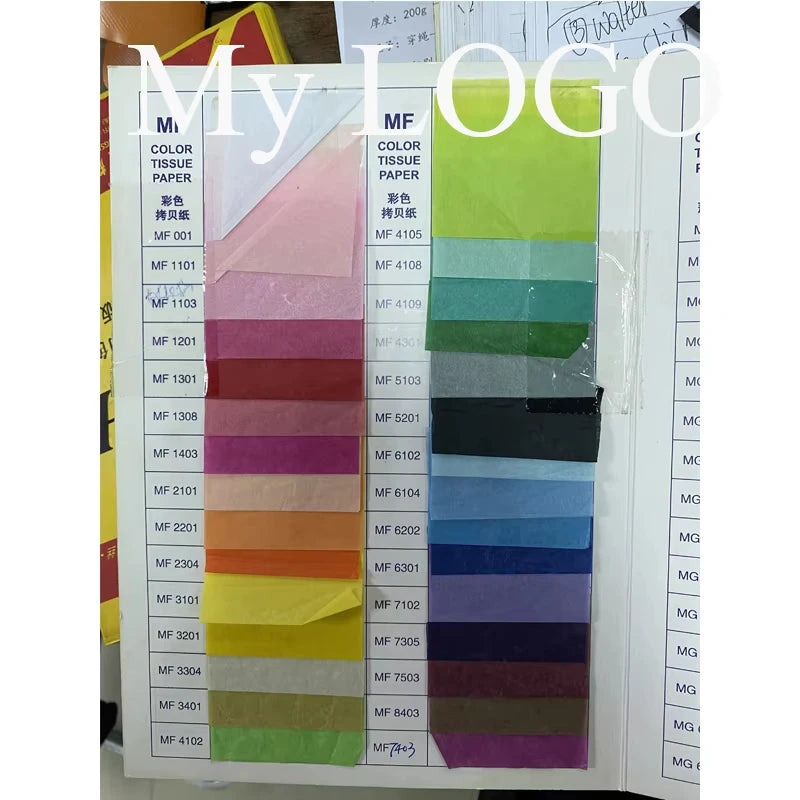 500Pcs/Lot Eco Friendly Color Tissue Paper Custom Logo Branded For Clothing T Shirt Gift Wrapping Packagingr