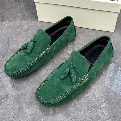 Loafer Men Orange Loafers Tassel Decor Slip on Driving Shoes Casual Business Moccasins Breathable Male Footwear Loafers