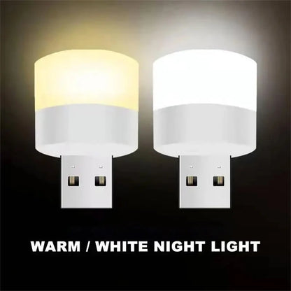 1-20 szt. Mini USB Lampka nocna Ciepła biała Ochrona oczu Lampa do czytania książek USB Wtyczka Komputer Mobilna ładowarka Powerbank LED Lampka nocna