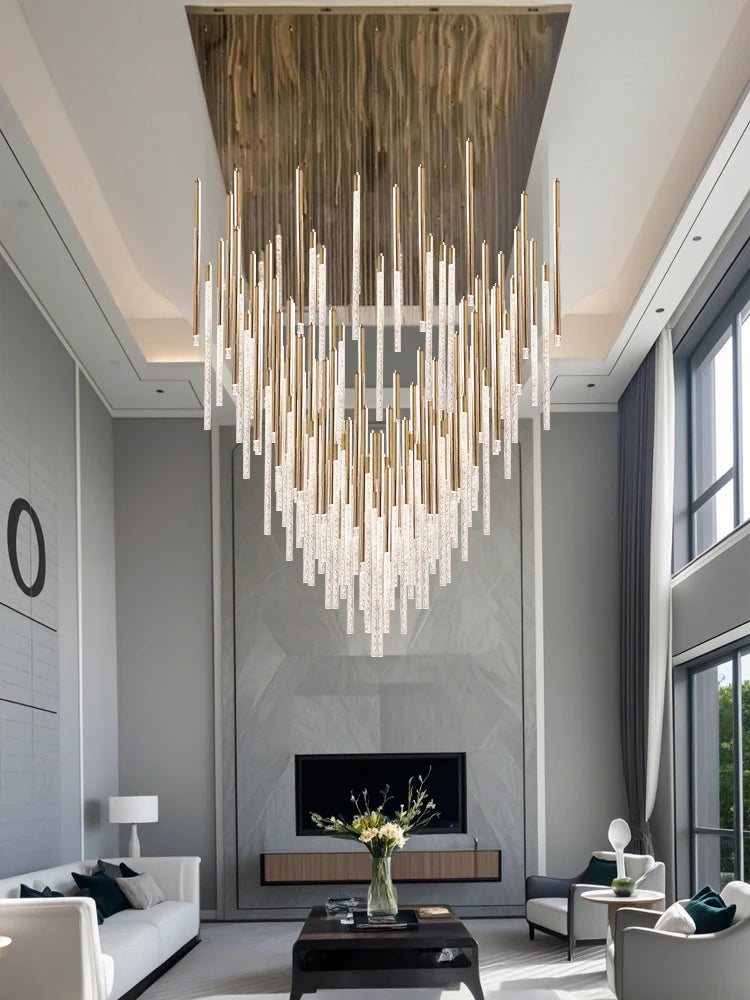 Hotel lobby LED Chandelier Luxury Villa hall Living room Crystal Chandeliers Customable High Ceilings Chandelier
