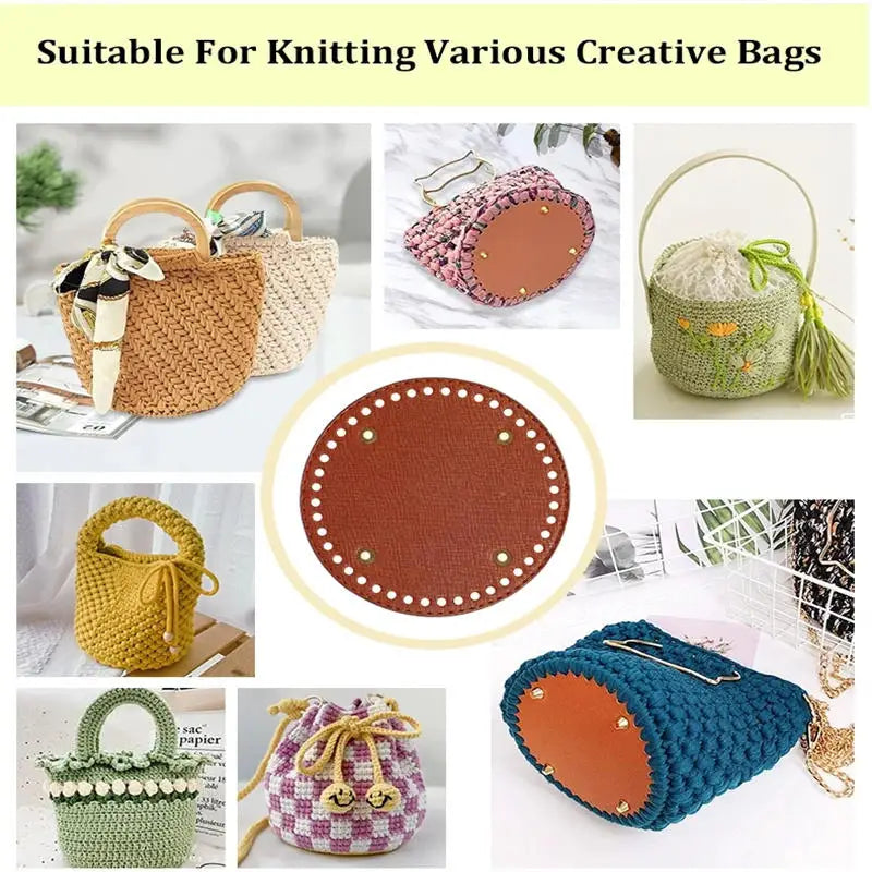 22*10Cm Oval Bottom For Knitted Bag PU Leather Bag Accessories Handmade Bottom DIY Crochet Bag Bottom Solid Color Bag Part NEW
