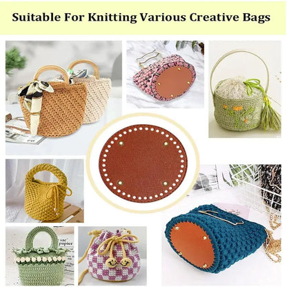 22*10Cm Oval Bottom For Knitted Bag PU Leather Bag Accessories Handmade Bottom DIY Crochet Bag Bottom Solid Color Bag Part NEW