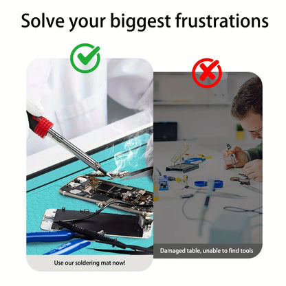 Heat Resistant Solder Mat Insulation Phone Repair Mat Screw Silicone Table Mat Set for Work Desk Maintenance Tools