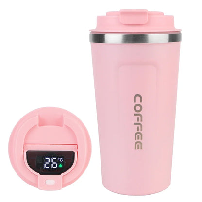 Thermo Cafe Coffee Mug - 380/510ML Leak-Proof Travel & Car Thermos, Double Stainless Steel for Tea, Water, Coffee