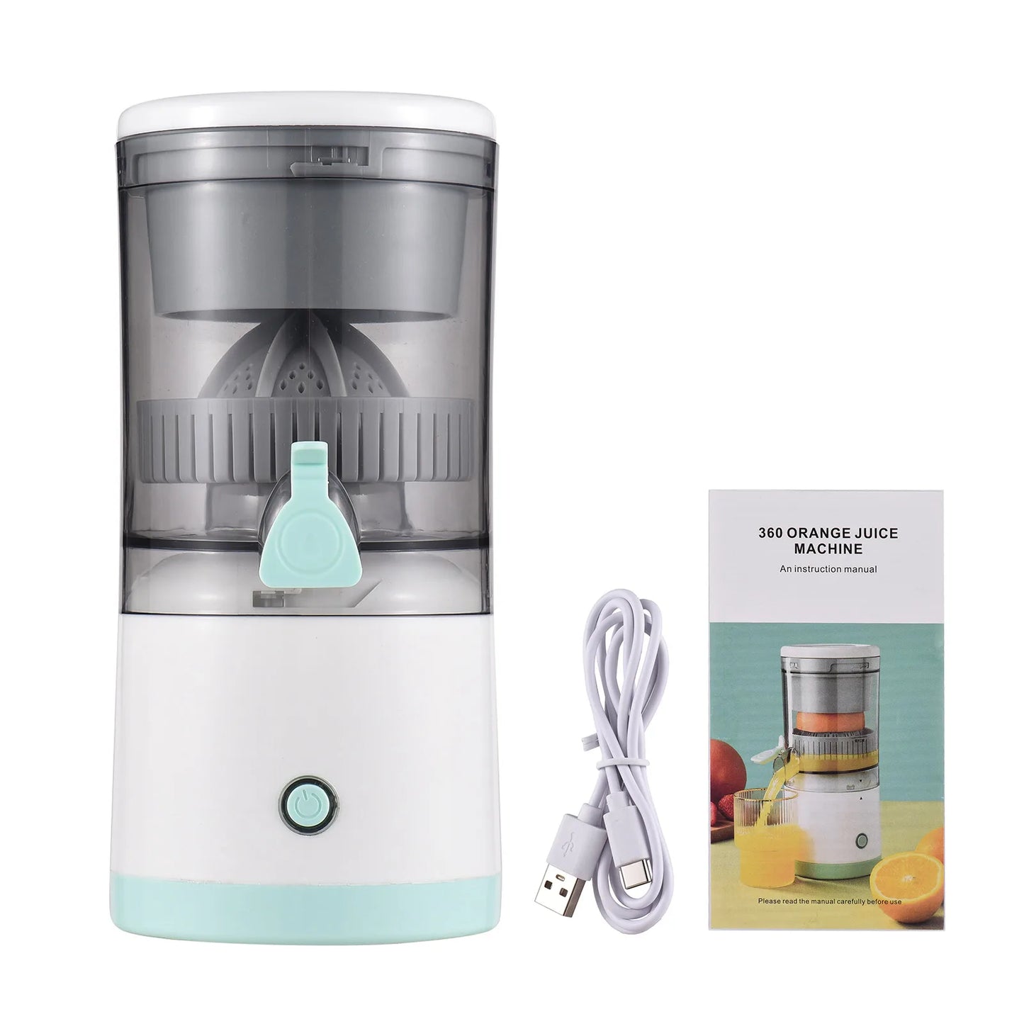 Electric Orange Juice Squeezer Hands Free Portable Citrus Juicer for Orange Lemon Apple USB Powered Detachable &Washable
