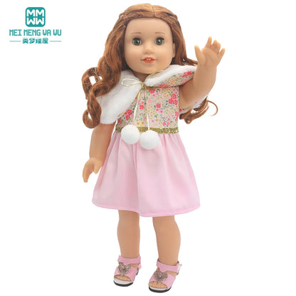 Fits 17-18inch American Doll and New Born Doll Clothes Fashion Dresses, Hooded Jumpsuit, Cardigan Strap Skirts Toys Gifts