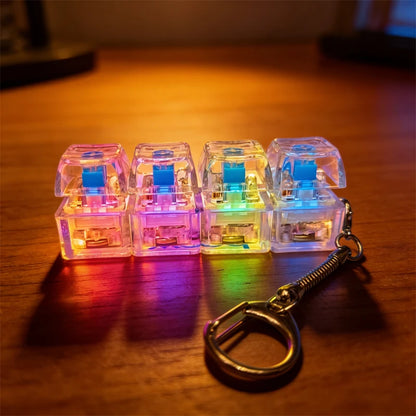 Original Multi-Style LED Light-Up Keycap Keychain Clicker Fidget Toy Stress Relief Portable Desk Accessory for Kids Adults