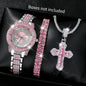 20262026 Spring Fashion Quartz Watch Accessories Set for Men and Women, Simple and Trendy Double Row Bracelet Cross Set