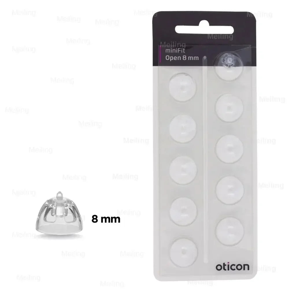 Oticon Minifit Open Domes for Hearing Aids - Replacement Tips in 6mm 8mm 10mm Sizes Compatible with Oticon Models
