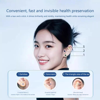 Fashion Exquisite Bowknot Colorful Flower Pearl Ear Point Stickers Ear Pressure Stick Acupuncture Auricular Ear Stickers Massage