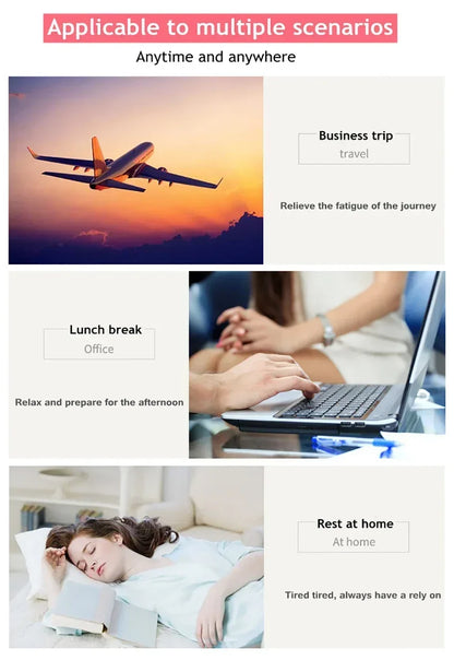 47x30cm Portable Inflatable Cushion Beach Office Household Outdoor Soft Pillows Double-sided Back Relaxing Tool Plane Head Rest