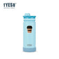 Tyeso 600ml Sports Kettle Portable Water Cup with Non-slip Silicone Cover Leakproof Lightweight for Cold Drink with Coffee Stick