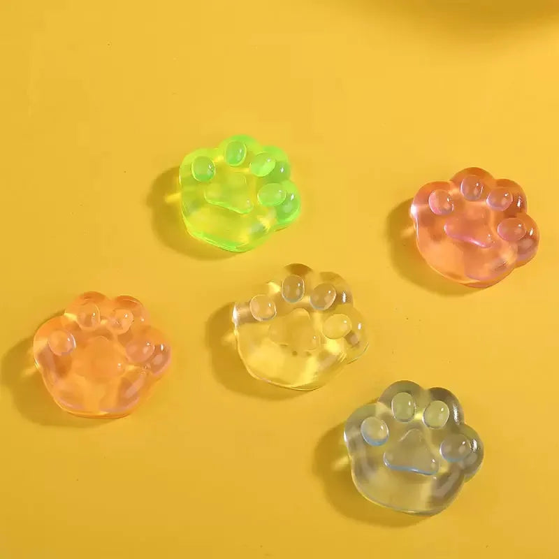 Fidget Toy Mini Squishy Toys Mochi Ice Block Stress Ball Toy Kawaii Transparent Cube Cat Paw Fish Stress Relief Squeeze Toy