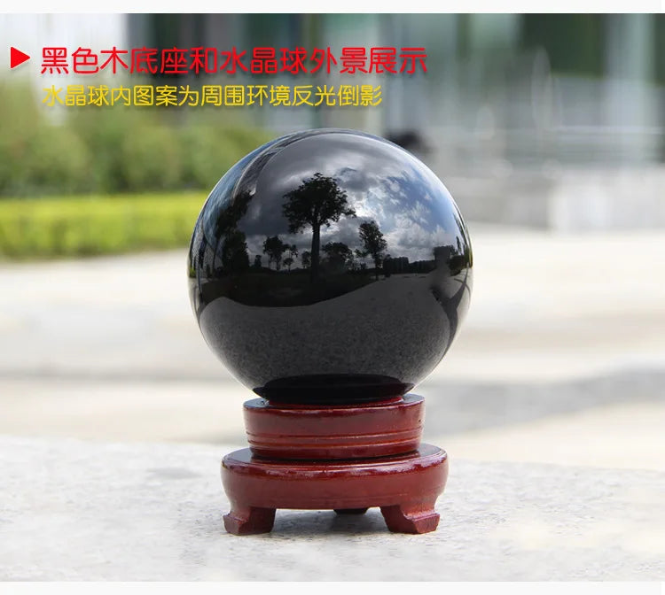 Natural Black Obsidian Sphere Large Crystal Ball Healing Stone Gemstone 30/40/50mm obsidian crystal decorative glass Home Decor