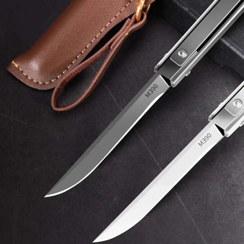 M390 Mechanical Folding Knife - Multi-Function Portable Chef Knife Kitchen Fruit Knife, Camping & Everyday Carry