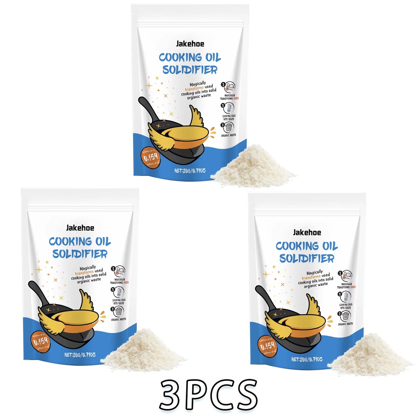 Cooking Oil Solidifier Powder Hot Grease Hardener For Used Fryer Oil Waste Vegetable Lard Eco Friendly Kitchen Cleaning Tool