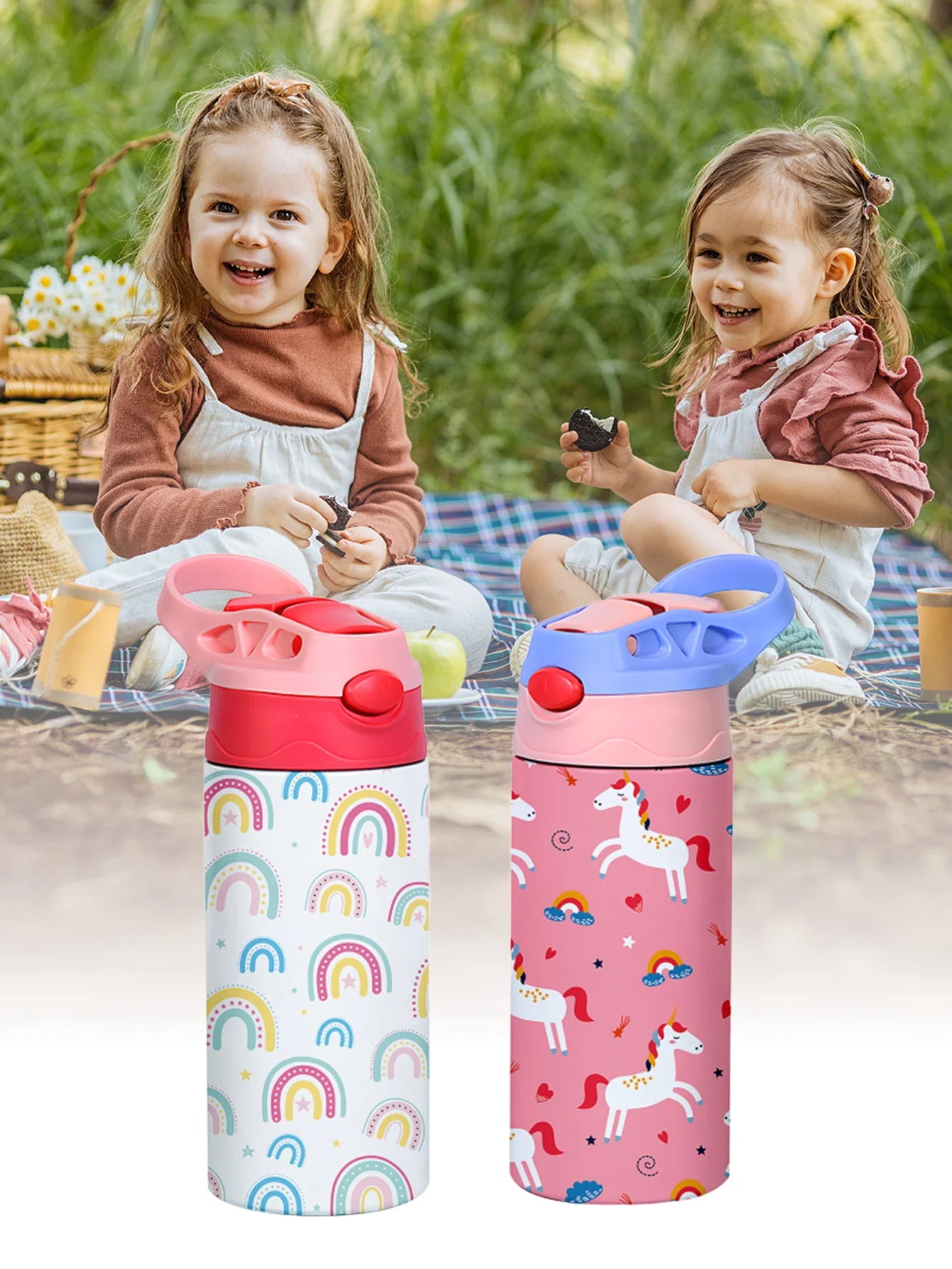 350ml Cartoon Insulated Cup Animal Pattern Stainless Steel Thermos Cup Christmas Vacuum Flasks Water Bottle Xmas Gift Cup