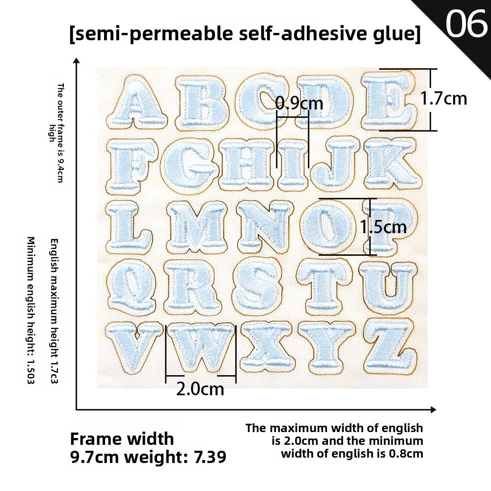 26pcs Small Letter Embroidered Patches Self-Adhesive Fabric Stickers Patche For Fabric, Clothes, Hat, Socks, Jeans,Backpacks