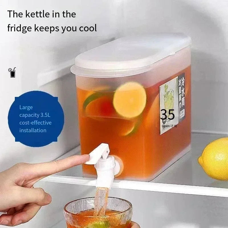 1/2pcs 3.5L Large Capacity Cold Water Jug Food Grade Cold Water Jug with Tap Ice Drink Dispenser Temperature Resistance