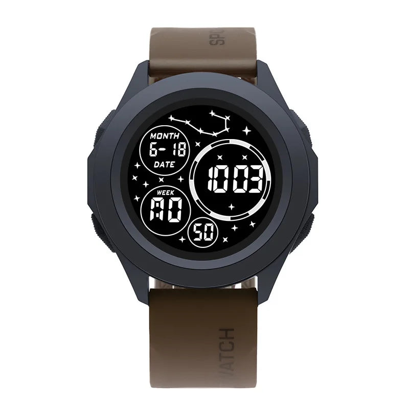 YIKAZE Men Sport LED Watches Top Brand Men Digital Clock Multi-Functional Rubber Man Fitnes Athlete Timekeeping Electronic Watch