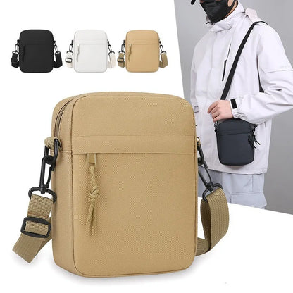 Men's and women's Single Shoulder Bag Crossbody Bags, Solid-Colored Lightweight Mobile Phone Bags for Travel Photography