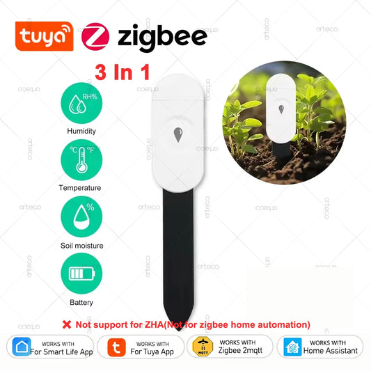 Zigbee Soil Tester Moisture Sensor Meter Tuya Temperature Humidity Moisture Detector For Plants Smart Home Automation Irrigation