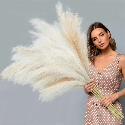 90/120CM 1Pcs Fluffy Pampas Grass Bouquet for Wedding Home Party Vase Decoration Boho Fake Plant Reed Flowers Arrangement