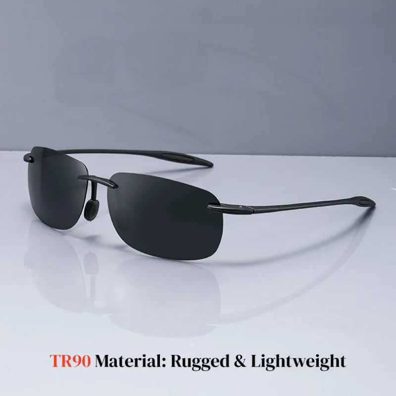 3PCS Ultra Light 11g TR90 Frameless Polarized Sunglasses - Flexible & Comfort Fit, Square Shape for Driving, Fishing, Outdoor