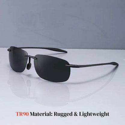 3PCS Ultra Light 11g TR90 Frameless Polarized Sunglasses - Flexible & Comfort Fit, Square Shape for Driving, Fishing, Outdoor