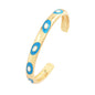Fashionable Multicolor Gold Plated Gemstone Charm Bangle,Fine Colorful Enamel Open Adjustable Bracelet Jewelry Supply  Q35
