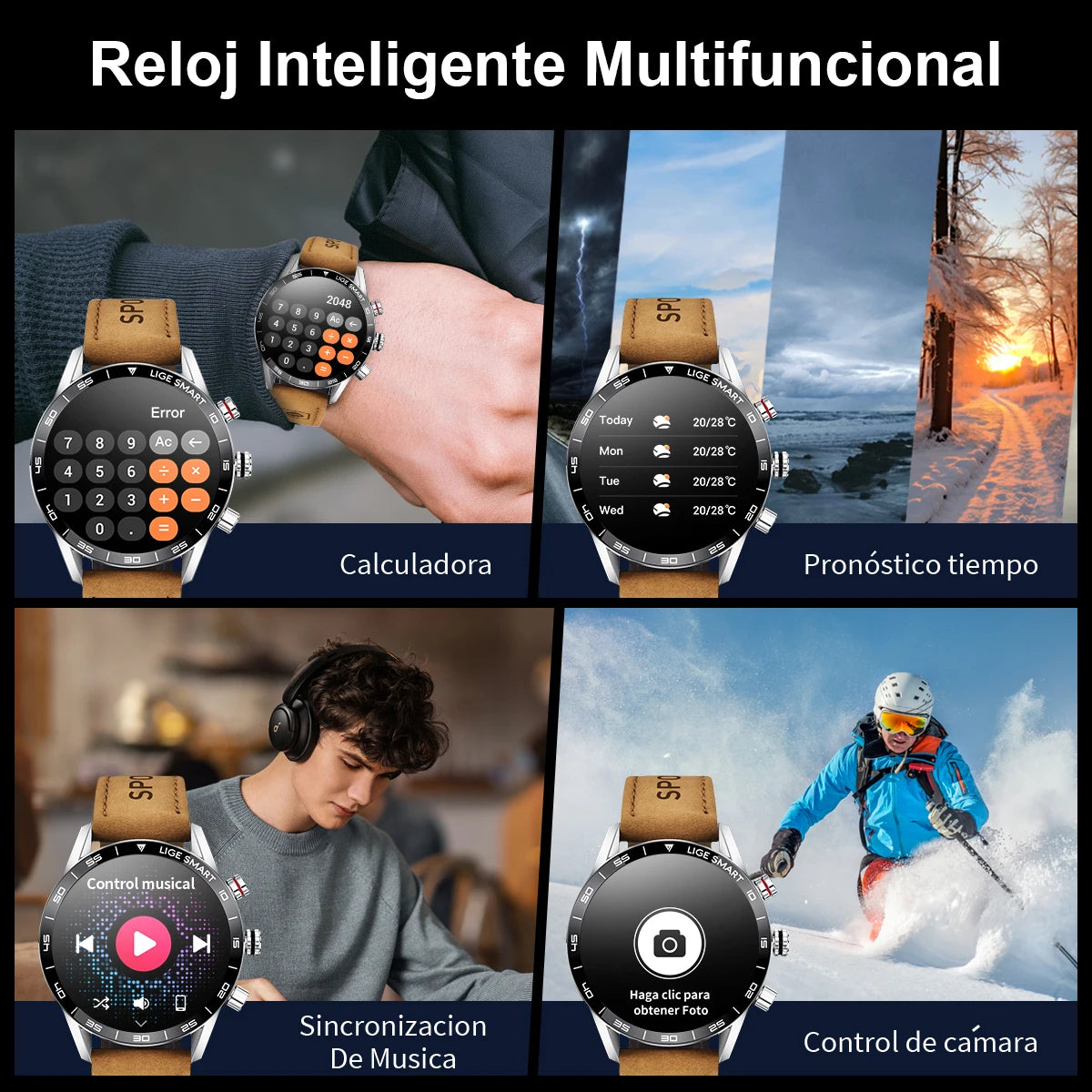 LIGE 2025 New Rugged Military Sports Smart Watch Men 1.39” HD Screen Heart Rate Bluetooth Call Waterproof Outdoor Men SmartWatc