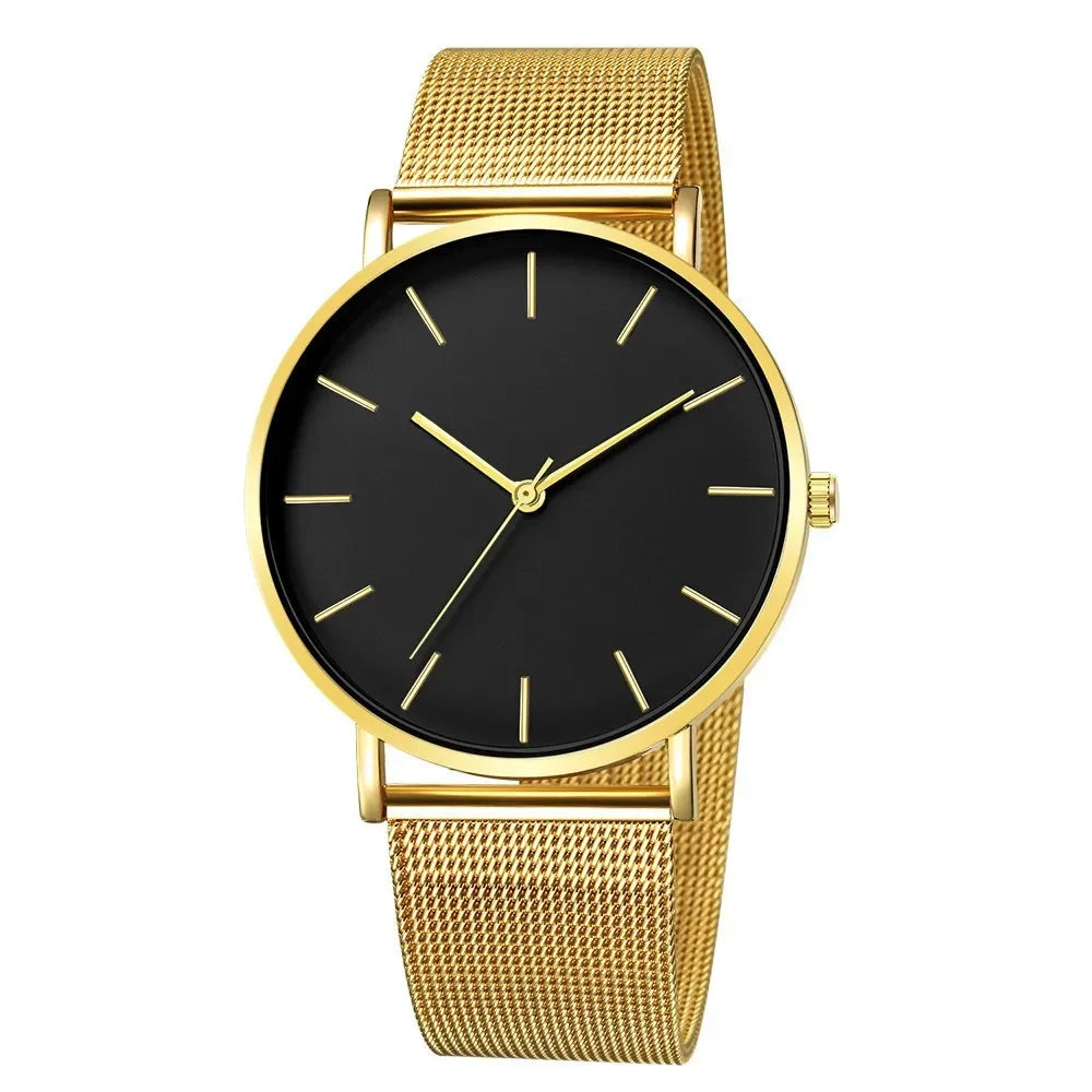 Ultra-thin Fashion Watch Women Luxury Metal Mesh Belt Ladies Quartz Wristwatches Minimalist Elegant Woman Watches reloj mujer