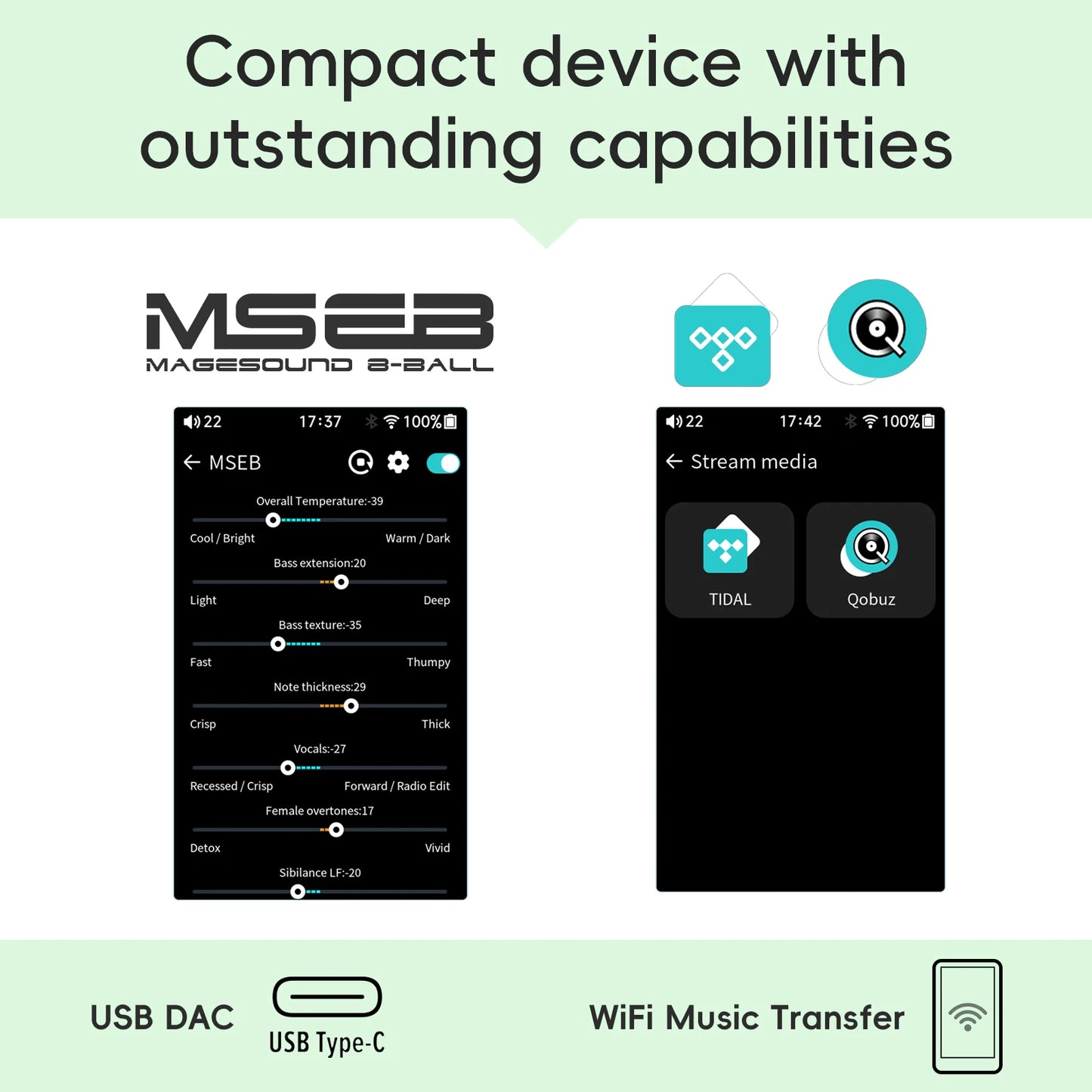 HiBy R1 MiDi HiFi Audio Music Player MP3 USB DAC WiFi Bluetooth 5.1 DSD256 PCM384kHz/32bit X1600E CS43131 MSEB Web Radio 1150mAh