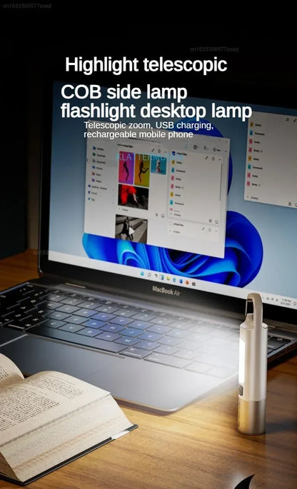 Outdoor Strong Lights Flashlight Camping Emergency Household High Brightness Multifunctional Rechargeable With Side Light